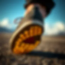 Close-up view of anti-slip stickers applied to shoe soles