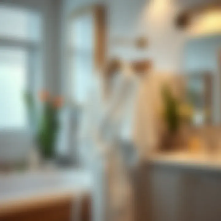 Sustainability in Bathrobe Hangers Sustainable wooden bathrobe hanger in a chic bathroom setting