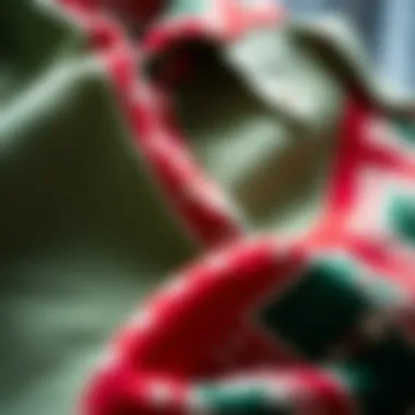 Close-up of eco-friendly materials used in holiday apparel