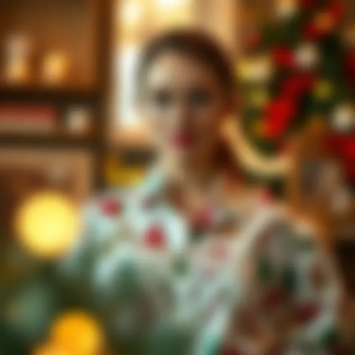 A woman showcasing various ways to style a Christmas shirt for different occasions