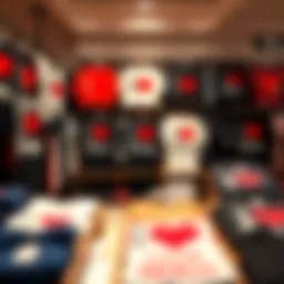 Vibrant display of 'I Love Nerds' shirts showcased in a trendy boutique.