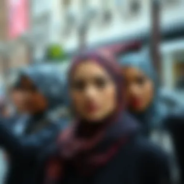 A diverse group showcasing various ways to wear a paisley head scarf