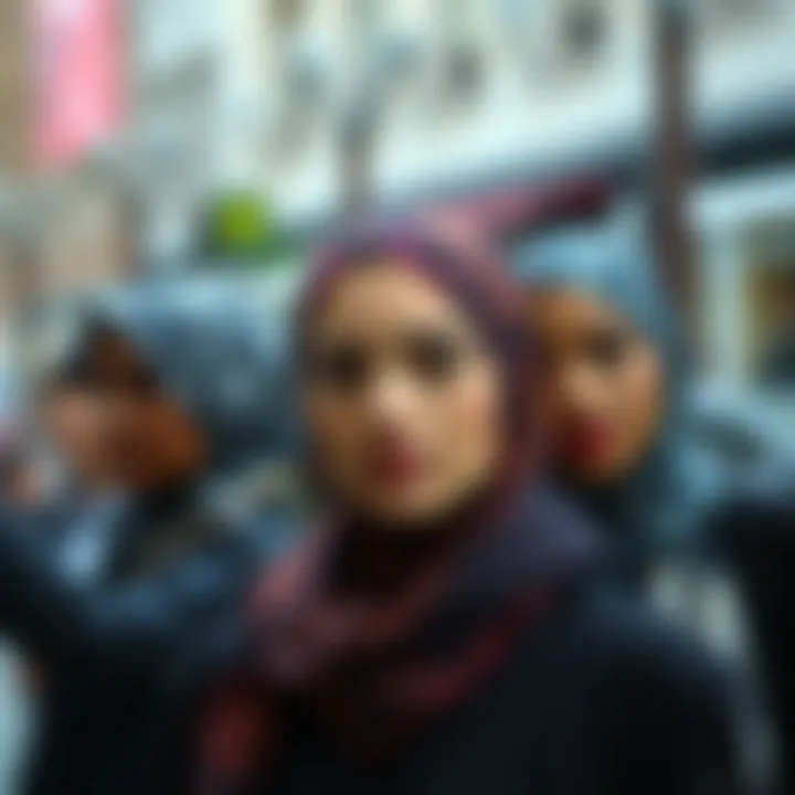 A diverse group showcasing various ways to wear a paisley head scarf