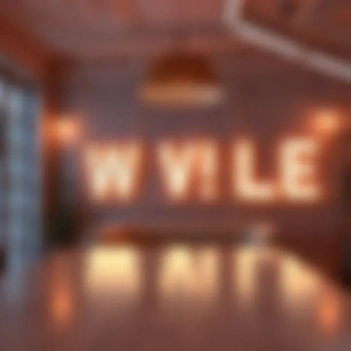 Chic Interior with Integrated LED Letters LED letters integrated into a chic interior decor setting