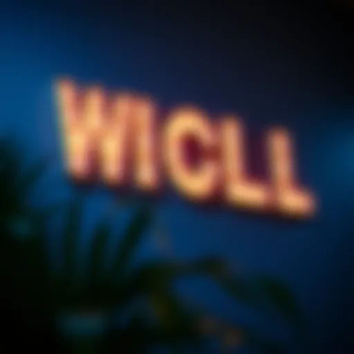 Illuminated LED letters creating a vibrant wall display