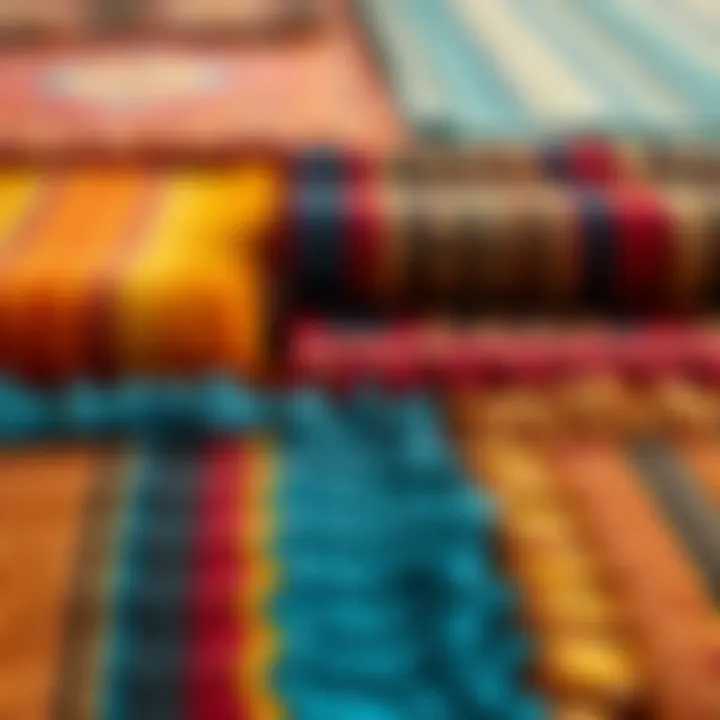 A vibrant collection of colorful mats showcasing different textures