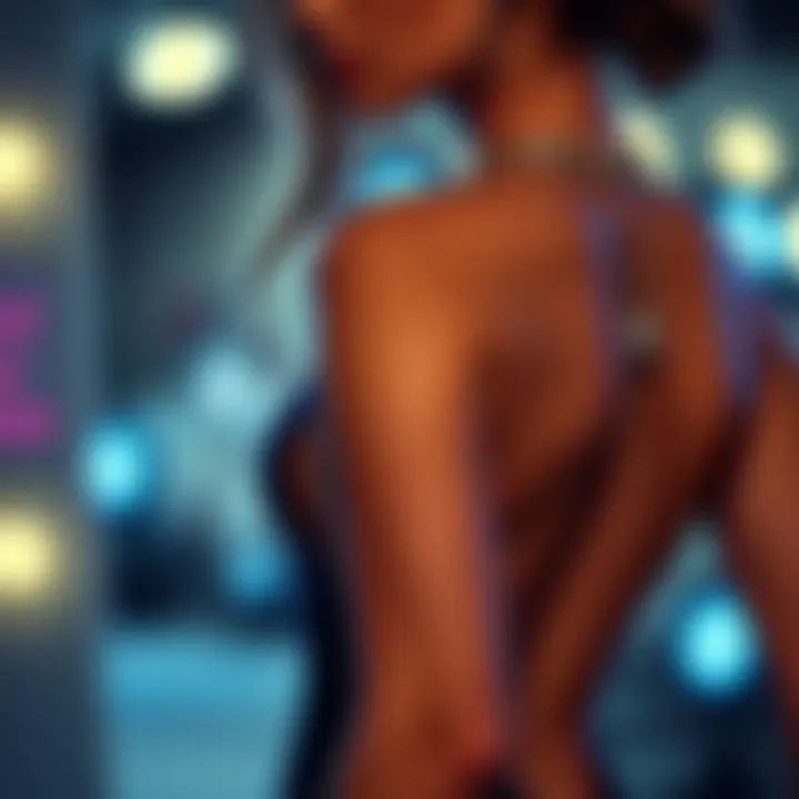 Accessorizing the Backless Halterneck Bodysuit Accessorizing a halterneck bodysuit with jewelry