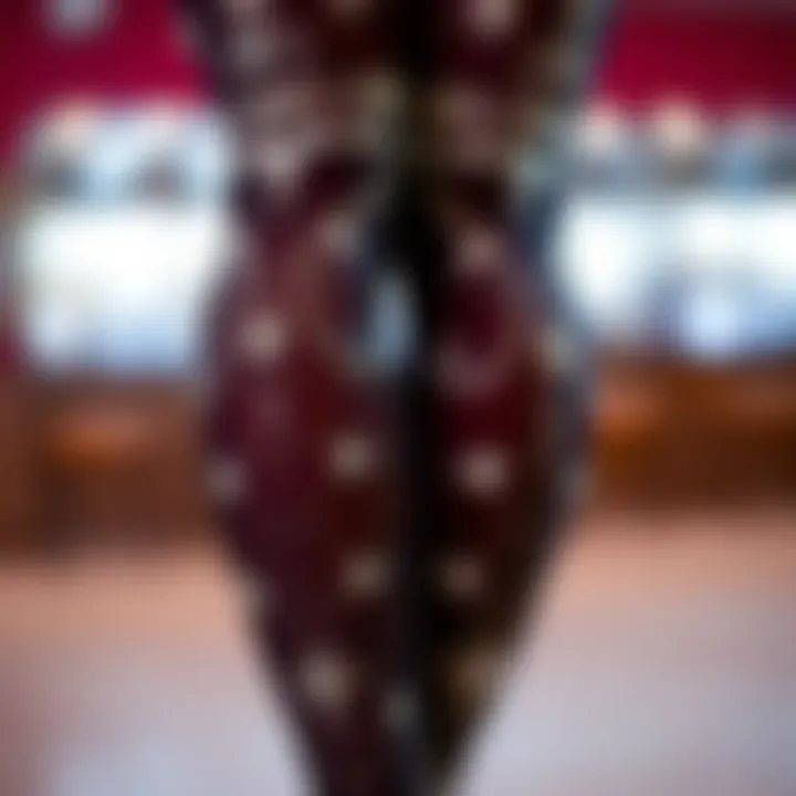 Intricate Beadwork on Bedazzled Tights Close-up of embellished tights showcasing intricate beadwork and designs