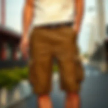 A Stylish Take on Cargo Shorts with Tech Pockets Stylish cargo shorts with tech pockets