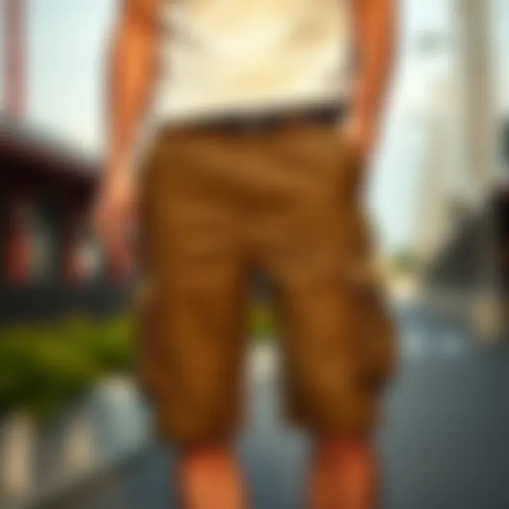 A Stylish Take on Cargo Shorts with Tech Pockets Stylish cargo shorts with tech pockets