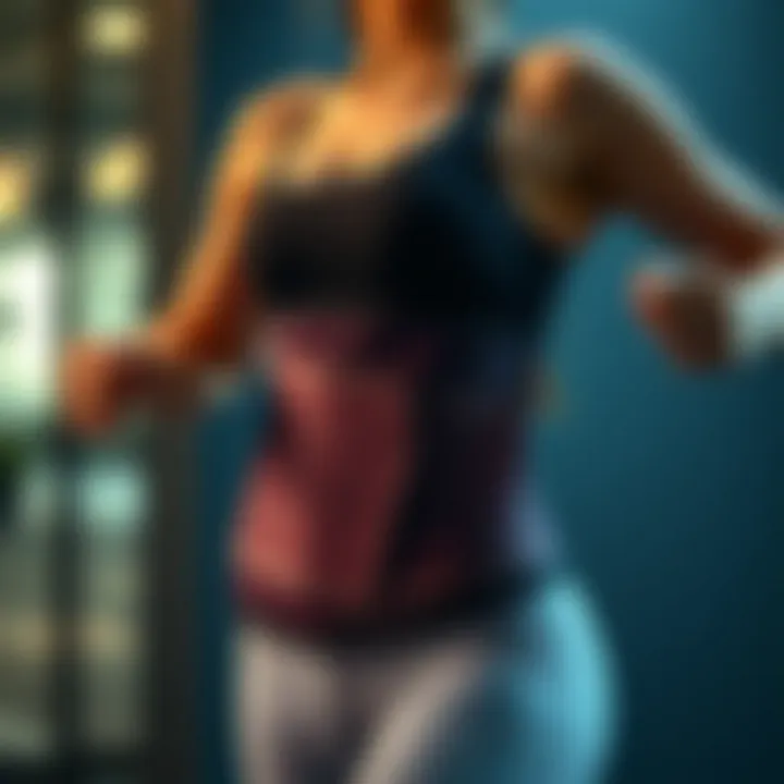 Waist Training Wrap Belt in Fitness Context Demonstration of waist training wrap belt usage in a fitness context