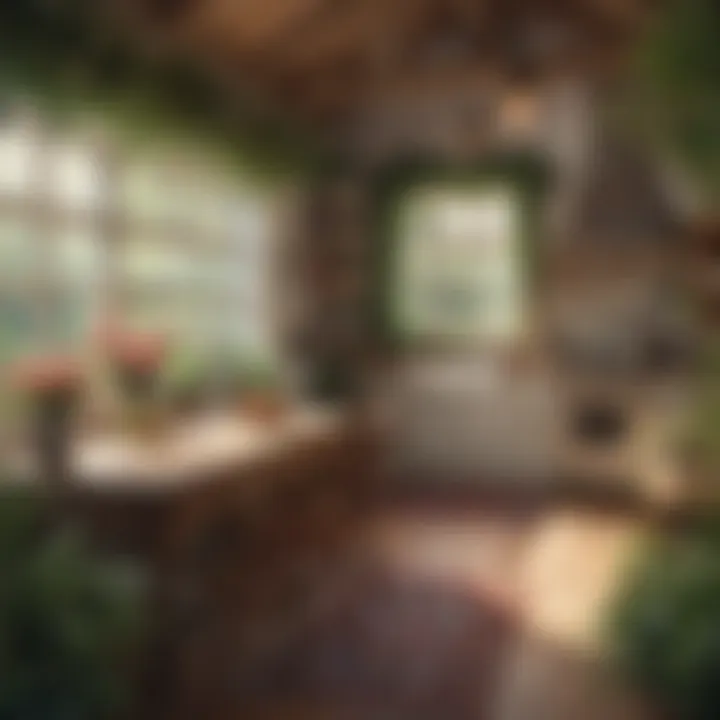 A cozy cottage surrounded by greenery and blooms, epitomizing the cottage core aesthetic
