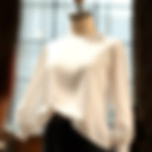 Elegant White Flowy Top Elegant white flowy top on a mannequin