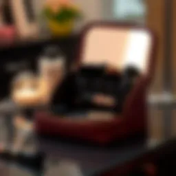 Elegant double zip makeup bag showcasing its spacious compartments