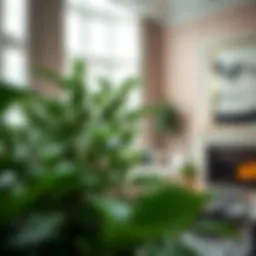 Lush faux Italian ruscus arrangement in a modern interior