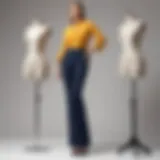 Stylish fit and flare pants on a mannequin showcasing their unique silhouette