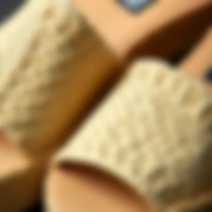 Craftsmanship and Material Exploration A close-up of espadrille materials highlighting craftsmanship and texture