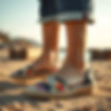 Sustainable Practices in Footwear Sustainable materials used in espadrille production, symbolizing eco-friendly practices