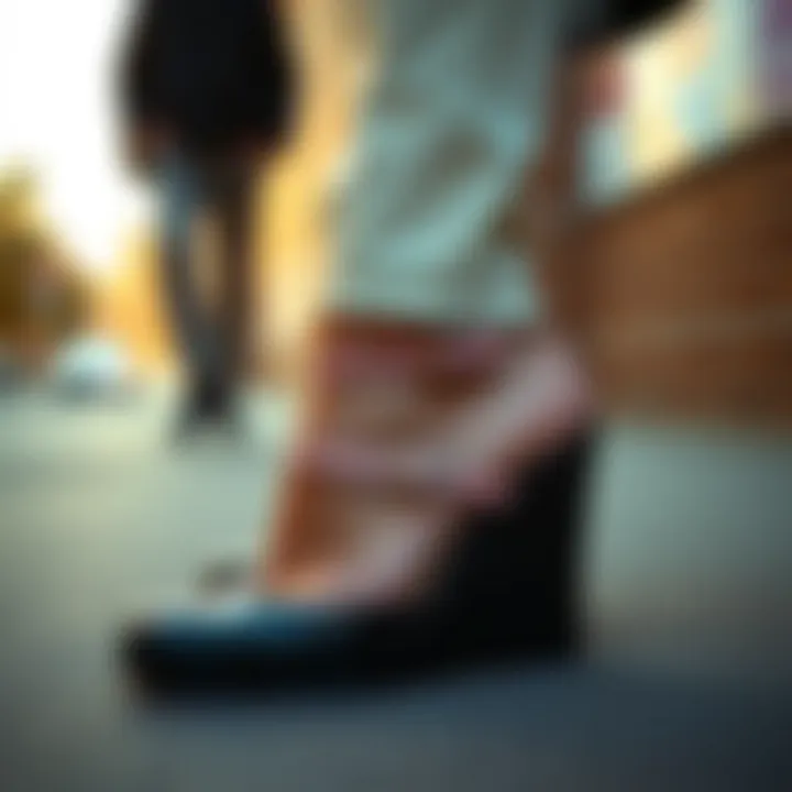 Styling Tips with Wedge Heels A fashionable outfit complemented by formal wedge heel shoes