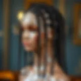 Goddess locs lace front wig on a mannequin showcasing intricate braid patterns