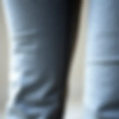 Detailed Fabric Texture of Bootcut Yoga Pants Close-up of the fabric texture of grey bootcut yoga pants