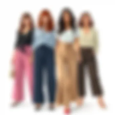 Chic Styling with High-Waisted Wide-Leg Dress Pants Chic styling options featuring high-waisted wide-leg dress pants paired with various tops