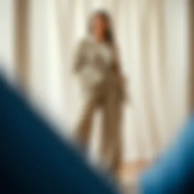 Diverse Fabric Choices for Dress Pants Diverse fabric choices for high-waisted wide-leg dress pants displayed creatively