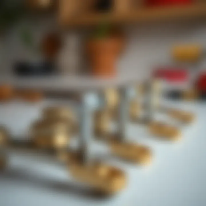 Essential Tools for Handle Installation Close-up of installation tools for cabinet handles