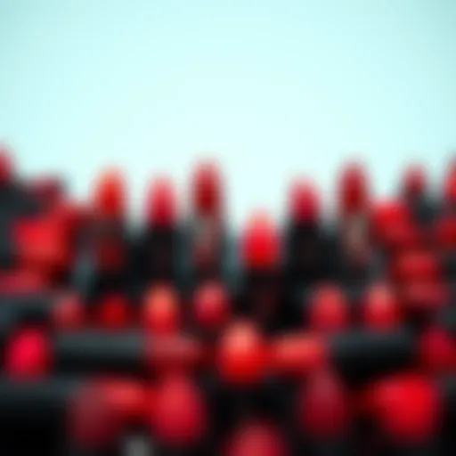 Vibrant shades of long lasting lip tint arranged aesthetically