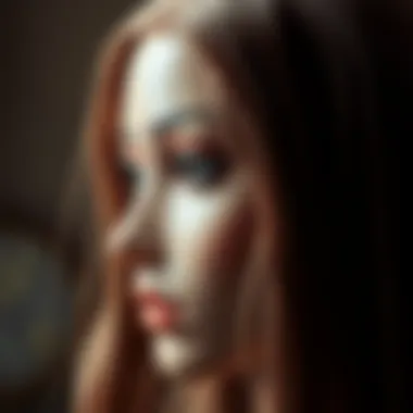 Intricate Wig Construction Close-up of a high-quality medium wig showcasing its intricate construction