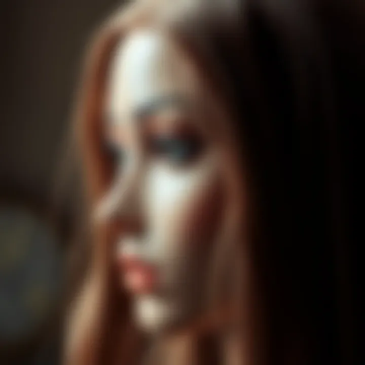 Intricate Wig Construction Close-up of a high-quality medium wig showcasing its intricate construction