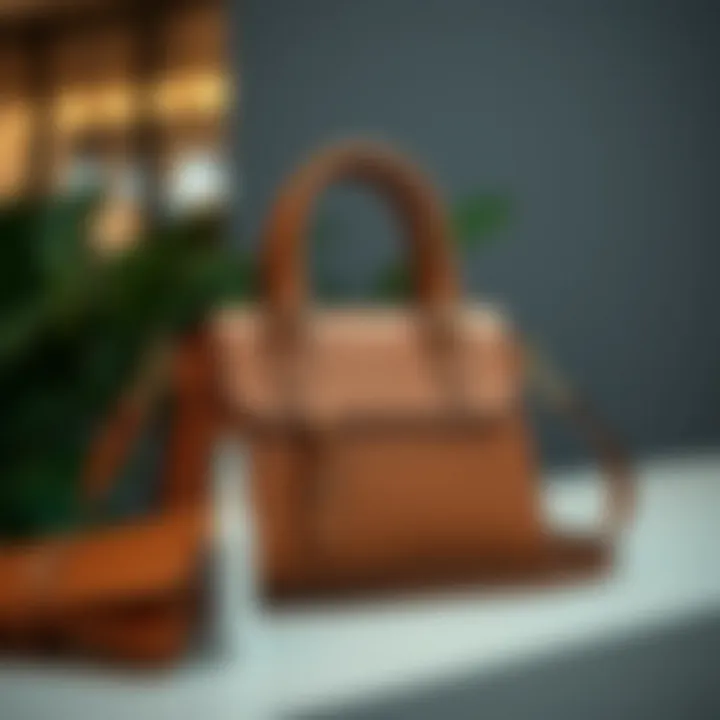 Premium materials used in the mini double handle satchel.