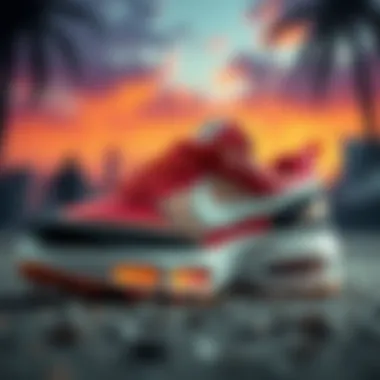 Nike Air Cushion Shoe in Fashion Context A stylish Nike Air cushion shoe on a dynamic background representing lifestyle and fashion