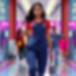 A stylish nurse overall showcasing vibrant colors and modern cuts