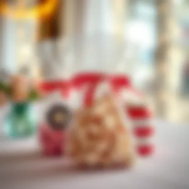 Aesthetic presentation of party favors in mesh bags