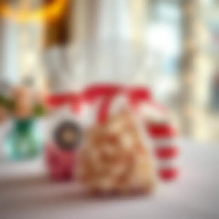 Aesthetic presentation of party favors in mesh bags