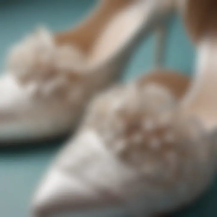 Close-up of pearl shoe clips showcasing intricate craftsmanship