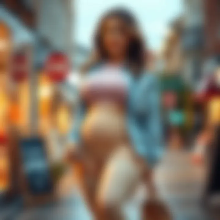 A woman confidently wearing plus size support hose in a casual setting