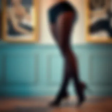 Elegant plus size support hose elegantly displayed on a stylish background