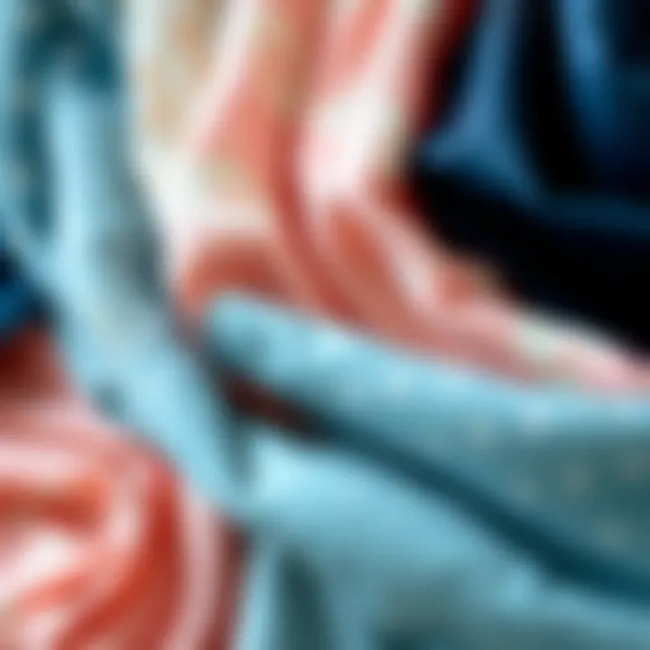 Diverse Fabric Choices A variety of fabric swatches showcasing different textures for swim cover ups