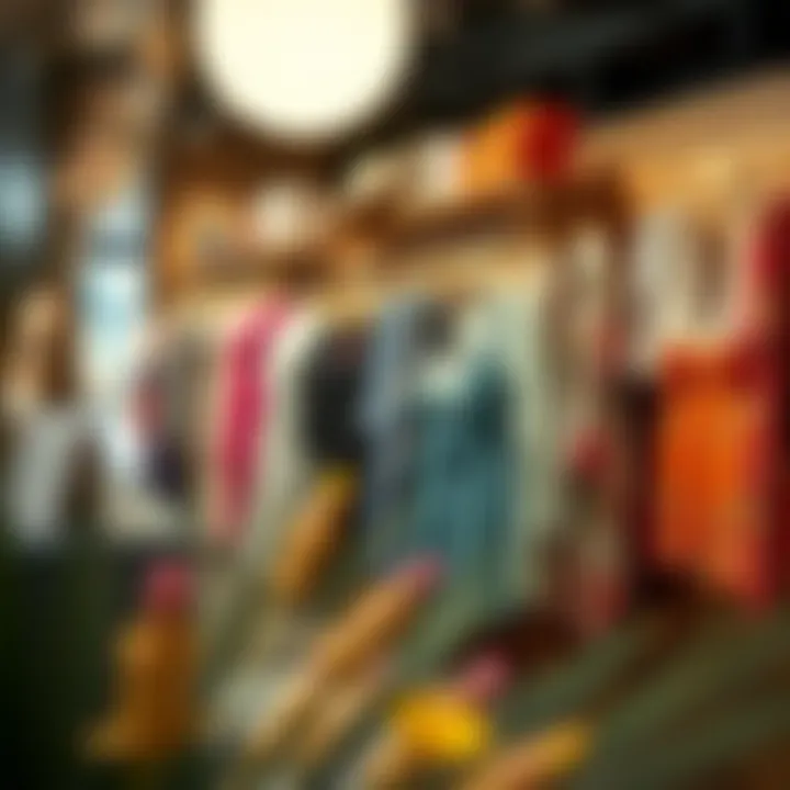 Curated Shop Display A display of various plus size cover ups arranged aesthetically in a shop