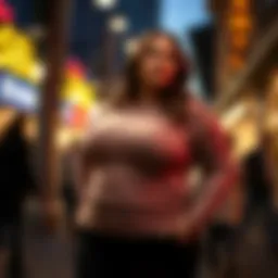 Dynamic plus size top showcasing stretch and fit