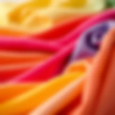 Vibrant color palette of polyester spandex fabric