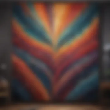 Modern tapestry featuring abstract art elements