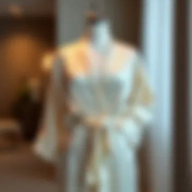 Sleek and Modern: Satin Bathrobe Showcase Modern satin bathrobe showcased on a minimalist mannequin
