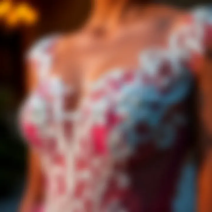 Intricate Sheer Bodice Design Close-up of intricate bodice design