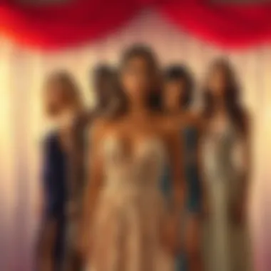 Diversity in Sheer Bodice Fashion Diverse body types in sheer bodice dresses