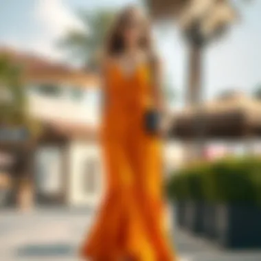 Stylish Maxi Dress Stylish maxi dress in a bold color palette, illustrating versatility for casual gatherings