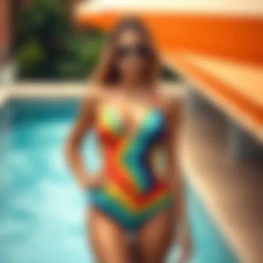 Elegant tankini suit in vibrant colors