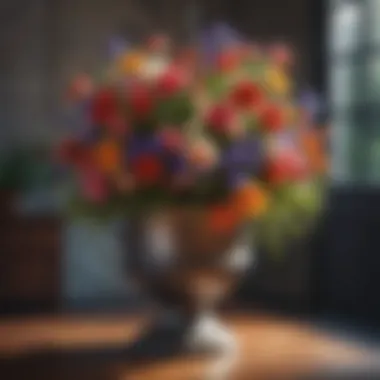 Elegant Display of Blooms in Metal Iron Pot Elegant metal iron hanging flower pot with vibrant blooms